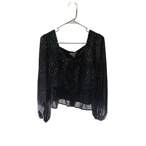 Lost +‎ Wander Ruffled Blouse Women's S Blue